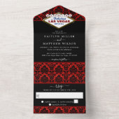 Der Glitzer Damask Las Vegas Wedding Collection All In One Einladung (Innen Boden)