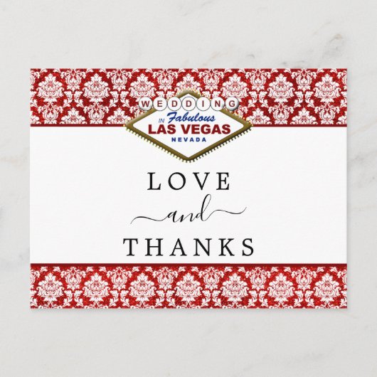 Der Glitzer Damask Las Vegas Wedding Collection Ankündigungspostkarte (Vorderseite)