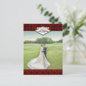 Der Glitzer Damask Las Vegas Wedding Collection Ankündigungspostkarte (Stehend Vorderseite)