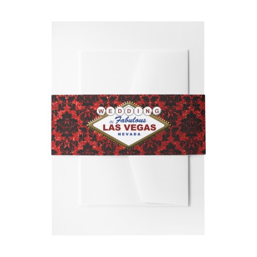 Der Glitzer Damask Las Vegas Wedding Collection Einladungsbanderole (Vorderseite Beispiel)