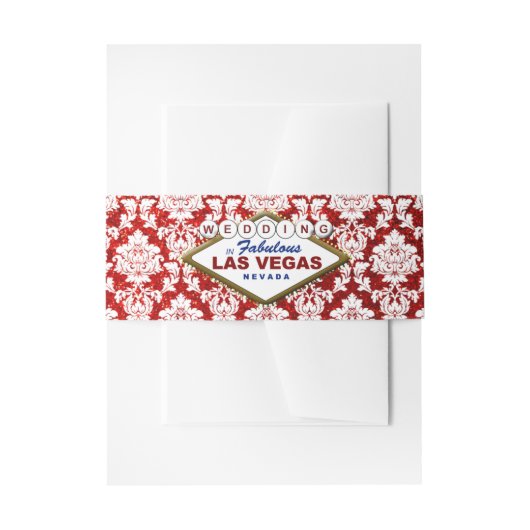 Der Glitzer Damask Las Vegas Wedding Collection Einladungsbanderole (Vorderseite Beispiel)