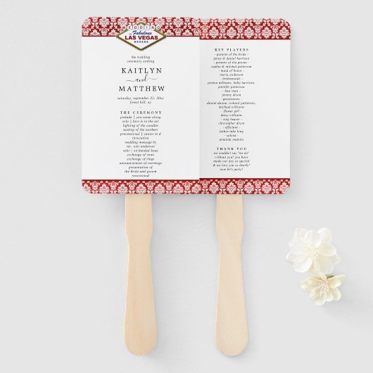 Der Glitzer Damask Las Vegas Wedding Collection Fächer (Vorne und Hinten)