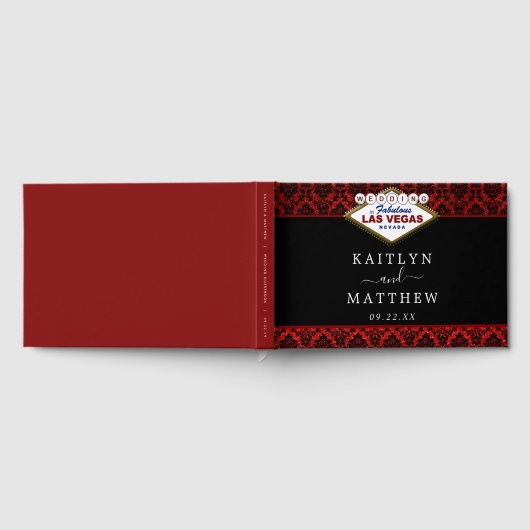 Der Glitzer Damask Las Vegas Wedding Collection Gästebuch (Voll)