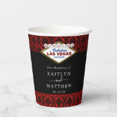 Der Glitzer Damask Las Vegas Wedding Collection Pappbecher (Rückseite)