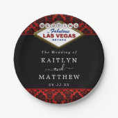 Der Glitzer Damask Las Vegas Wedding Collection Pappteller (Vorderseite)