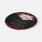 Der Glitzer Damask Las Vegas Wedding Collection Pappteller (Schrägansicht)