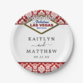 Der Glitzer Damask Las Vegas Wedding Collection Pappteller (Vorderseite)