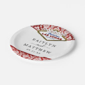 Der Glitzer Damask Las Vegas Wedding Collection Pappteller (Schrägansicht)