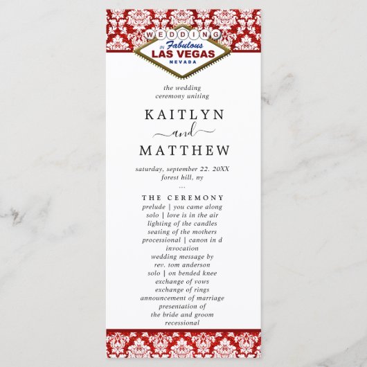 Der Glitzer Damask Las Vegas Wedding Collection Programm (Vorderseite)