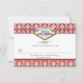 Der Glitzer Damask Las Vegas Wedding Collection RSVP Karte (Vorderseite)