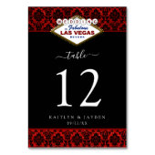 Der Glitzer Damask Las Vegas Wedding Collection Tischnummer (Vorderseite)