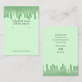 Der Glitzer für das Thema "Grüne Farbe" lässt Schm Telefonnummerkarte (Vorne/Hinten)