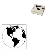 Der globale Eindruck des Erdballs Gummistempel (Stempel)