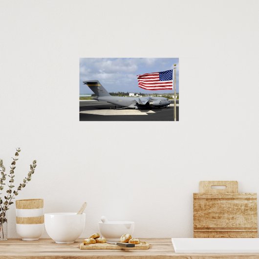 Der Globemaster III der C-17 sitzt auf der Fluglin Poster (Küche)