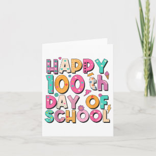 Der glückliche 100. Schullehrertag Kinder 100 Tage Karte