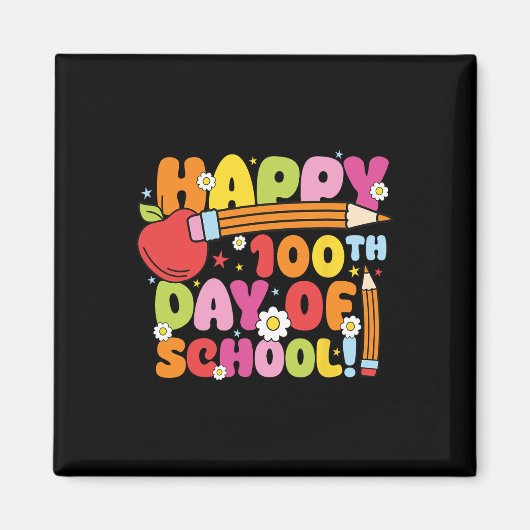 Der glückliche 100. Schullehrertag Kinder 100 Tage Magnet (Vorne)