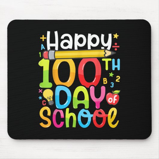 Der glückliche 100. Schullehrertag Kinder 100 Tage Mousepad (Vorne)