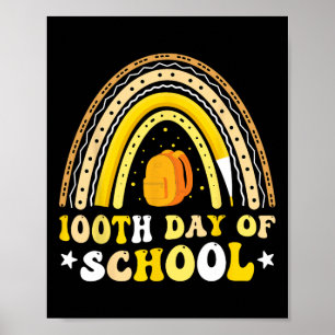 Der glückliche 100. Schultag Schüler Kinder Lehrer Poster