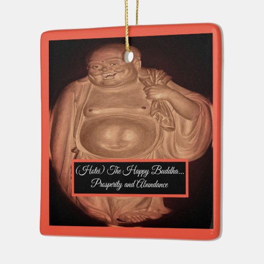 Der glückliche Buddha Keramikornament (Links)