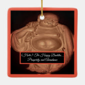 Der glückliche Buddha Keramikornament (Rückseite)