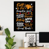 Der glückliche Erntedankfall ist für Kürbisgewürz Poster (Heimbüro)