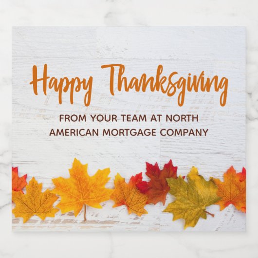 Der glückliche Erntedankfest im Herbst lässt ein m Schaumweinetikett (Einzelnes Label)