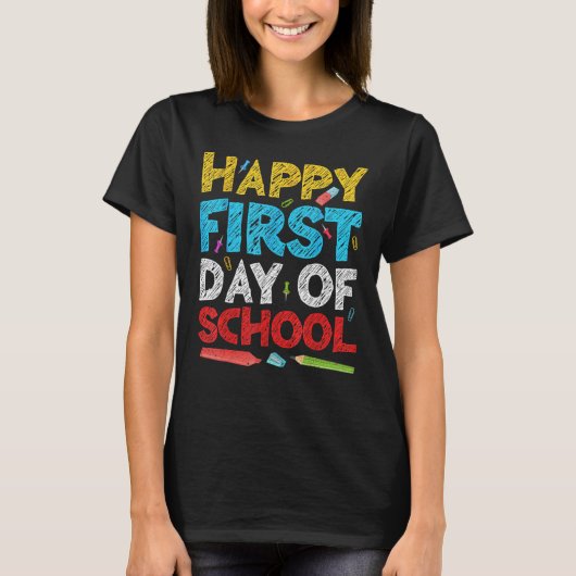 Der glückliche erste Schullehrertag T-Shirt (Vorderseite)