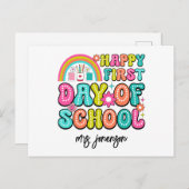 Der glückliche erste Schultag Feiertagspostkarte (Vorne/Hinten)