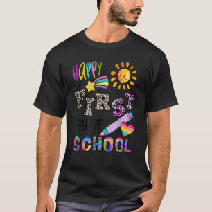 Der glückliche erste Schultag für den Lehrer T-Shirt