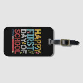 Der glückliche erste Schultag zurück zur Schule Gepäckanhänger (Vorderseite (Horizontal))