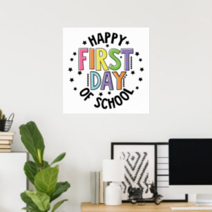 Der glückliche erste Tag der Bildung LehrerInnen M Poster