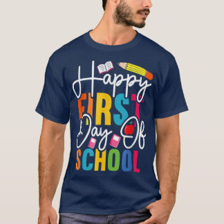 Der glückliche erste Tag der Lehrer Vibes Schüler T-Shirt