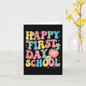 Der glückliche erste Tag der Lehrermädchen zurück Karte (Gelbe Blume)