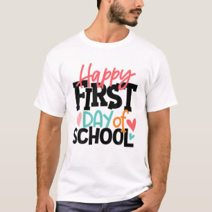 Der glückliche erste Tag der Schule Funny Back to T-Shirt