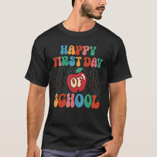 Der glückliche erste Tag der Schule Vintage Apple T-Shirt