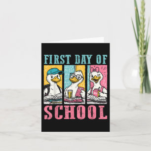 Der glückliche erste Tag der Schule zurück zur Gän Karte