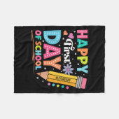 Der glückliche erste Tag der Schulleitung Niedlich Fleecedecke (Vorderseite (Horizontal))