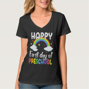 Der glückliche erste Tag der Vorschule Kinder zurü T-Shirt