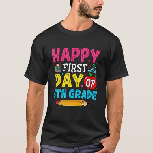 Der glückliche erste Tag des 6. T-Shirt (Vorderseite)
