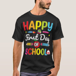 Der glückliche erste Tag des Lehrers zurück zur Sc T-Shirt