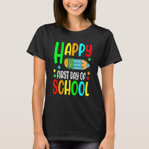 Der glückliche erste Tag des Lehrers zurück zur Sc T-Shirt