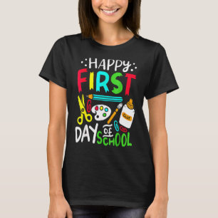 Der glückliche erste Tag des Lehrers zurück zur Sc T-Shirt