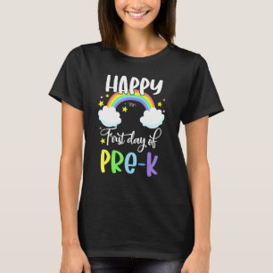 Der glückliche erste Tag des Pre-K-Rainbow-Lehrers T-Shirt