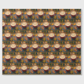 Der glückliche Fall endet in roter Tasse mit Herbs Geschenkpapier (Flach)