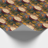 Der glückliche Fall endet in roter Tasse mit Herbs Geschenkpapier (Ecke)