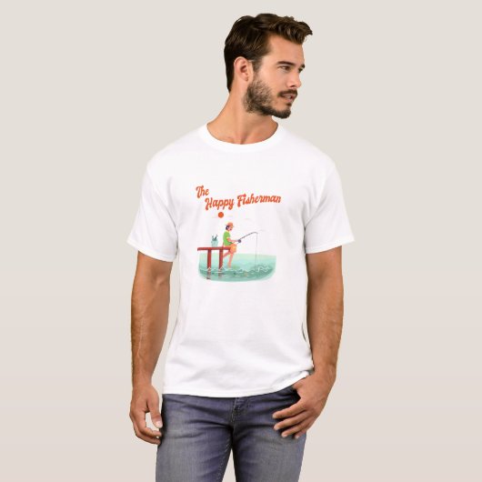 der glückliche Fischer T-Shirt (Vorne ganz)