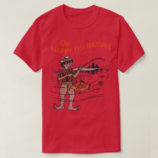 Der glückliche Fischer T-Shirt (Design vorne)