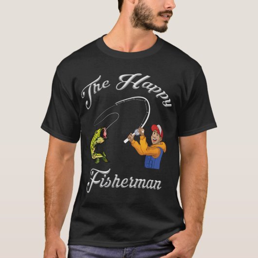 Der glückliche Fischer T-Shirt (Vorderseite)