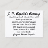 Der glückliche Koch / Caterer - SRF Visitenkarte (Rückseite)