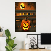 Der glückliche Kürbis | AI Art Poster (Heimbüro)
